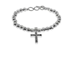 Bracciale cross argento con zirconi neri Maria cristina sterling