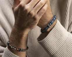 Bracciale melt vetro di murano ematite e silicone blu Murrina murano venezia