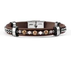 Bracciale melt vetro di murano ematite e silicone marrone Murrina murano venezia