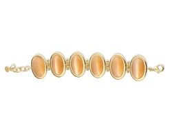 Bracciale ottone finitura oro con occhio di gatto arancio Sovrani