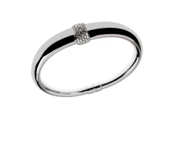 Bracciale rigido argento con anello di zirconi bianchi Mediterraneo gioielli