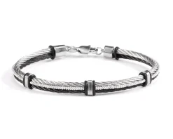 Bracciale split vetro di murano acciaio nero e silicone Murrina murano venezia