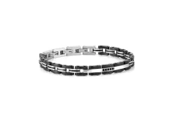 Bracciale strong acciaio con zirconi neri Nomination
