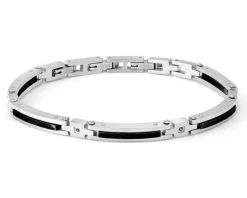 Bracciale strong diamond acciaio con 4 diamanti neri Nomination