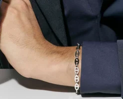 Bracciale strong diamond acciaio con inserti neri Nomination