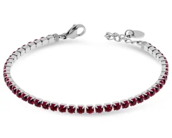Bracciale tennis acciaio e zirconi rossi Liu jo