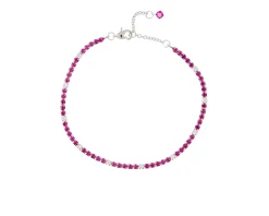 Bracciale tennis argento con cubic zirconia e zirconi rubino Sovrani