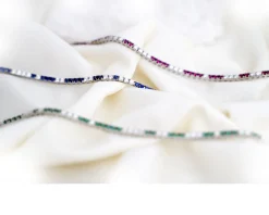 Bracciale tennis oro 750‰ e diamanti ct. 0.85 e zaffiri ct. 1.45 Davite & delucchi