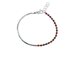 Bracciale uomo soul man argento brunito con agata rossa e ematite Selezione zanolli