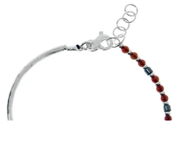 Bracciale uomo soul man argento brunito con agata rossa e ematite Selezione zanolli