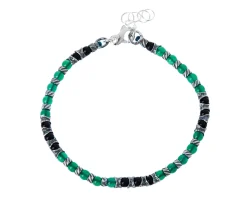 Bracciale uomo soul man argento con agata verde e nera Selezione zanolli
