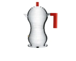Caffettiera pulcina induzione manico rosso tre tazze Alessi
