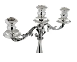 Candelabro argento a tre fiamme in stile barocco Selezione zanolli
