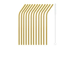 Cannucce curve bar acciaio dorato (12 pezzi) Paderno