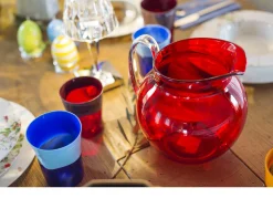 Caraffa dandy vetro di murano blu giallo Nasonmoretti