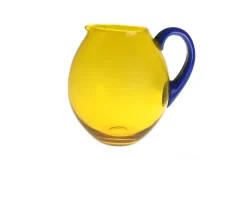 Caraffa dandy vetro di murano blu giallo Nasonmoretti