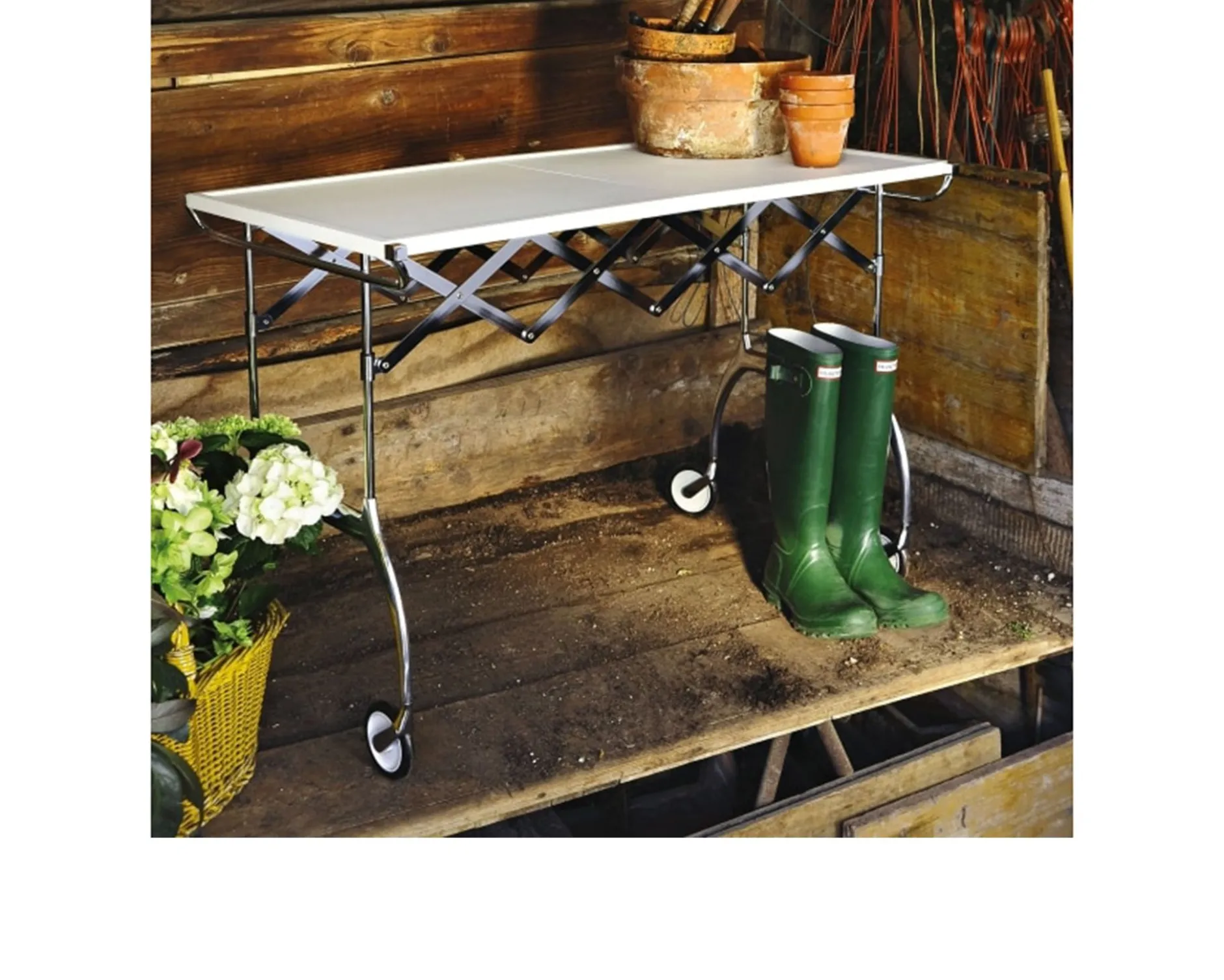 Carrello battista acciaio nero Kartell