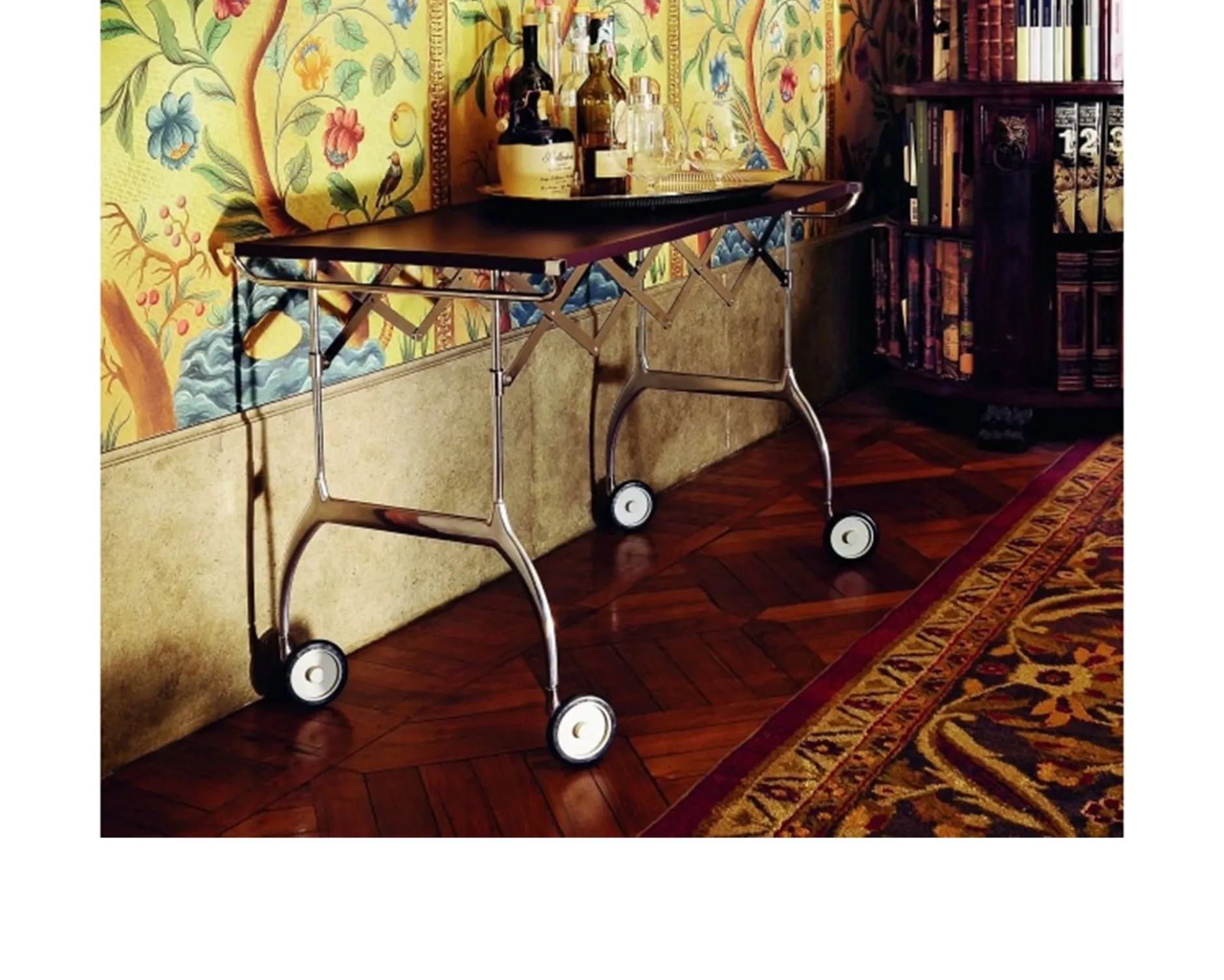 Carrello battista acciaio nero Kartell