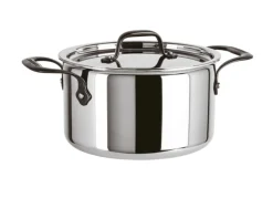 Casseruola alta home chef acciaio con due maniglie e coperchio Sambonet