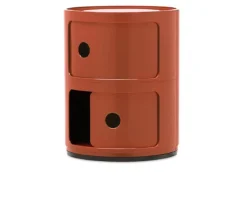 Cassettiera componibile a due elementi colore arancio Kartell