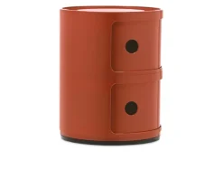 Cassettiera componibile a due elementi colore arancio Kartell