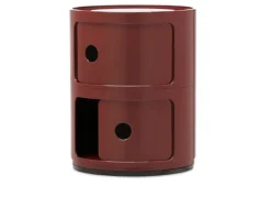Cassettiera componibile a due elementi colore bordeaux Kartell