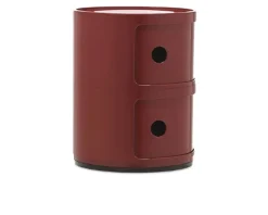 Cassettiera componibile a due elementi colore bordeaux Kartell