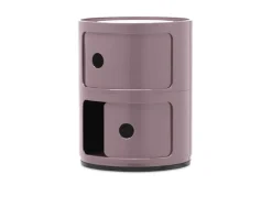 Cassettiera componibile a due elementi colore malva Kartell
