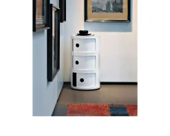 Cassettiera componibile a due elementi colore nero Kartell