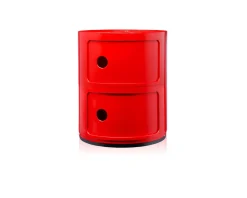 Cassettiera componibile a due elementi colore rosso Kartell