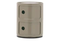 Cassettiera componibile a due elementi colore tortora Kartell
