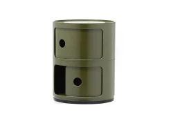Cassettiera componibile a due elementi colore verde Kartell