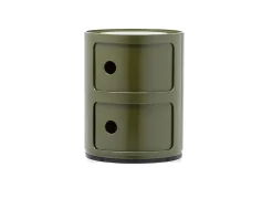Cassettiera componibile a due elementi colore verde Kartell