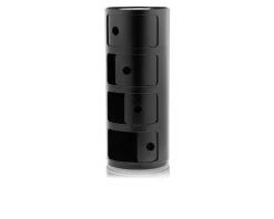 Cassettiera componibile a quattro elementi colore nero Kartell