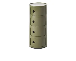 Cassettiera componibile a quattro elementi colore verde Kartell
