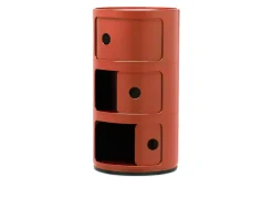 Cassettiera componibile a tre elementi colore arancio Kartell