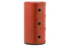 Cassettiera componibile a tre elementi colore arancio Kartell