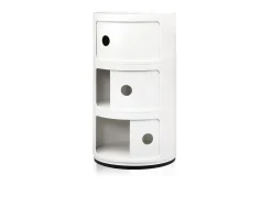 Cassettiera componibile a tre elementi colore bianco Kartell