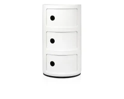 Cassettiera componibile a tre elementi colore bianco Kartell