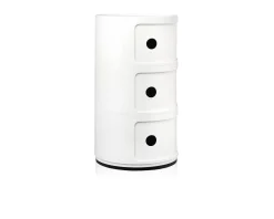 Cassettiera componibile a tre elementi colore bianco Kartell
