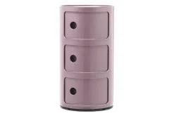 Cassettiera componibile a tre elementi colore malva Kartell
