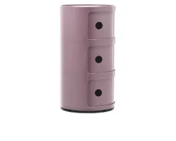 Cassettiera componibile a tre elementi colore malva Kartell
