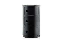 Cassettiera componibile a tre elementi colore nero Kartell