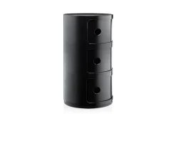 Cassettiera componibile a tre elementi colore nero Kartell