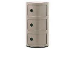 Cassettiera componibile a tre elementi colore tortora Kartell