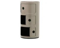 Cassettiera componibile a tre elementi colore tortora Kartell