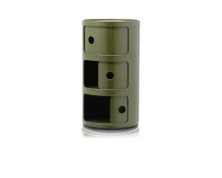 Cassettiera componibile a tre elementi colore verde Kartell