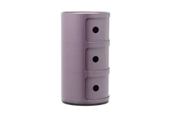 Cassettiera componibile a tre elementi colore viola Kartell