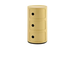 Cassettiera componibile bio a tre elementi colore giallo Kartell