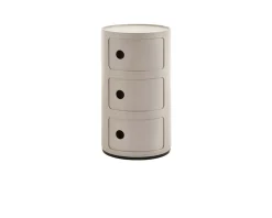 Cassettiera componibile bio a tre elementi colore panna Kartell